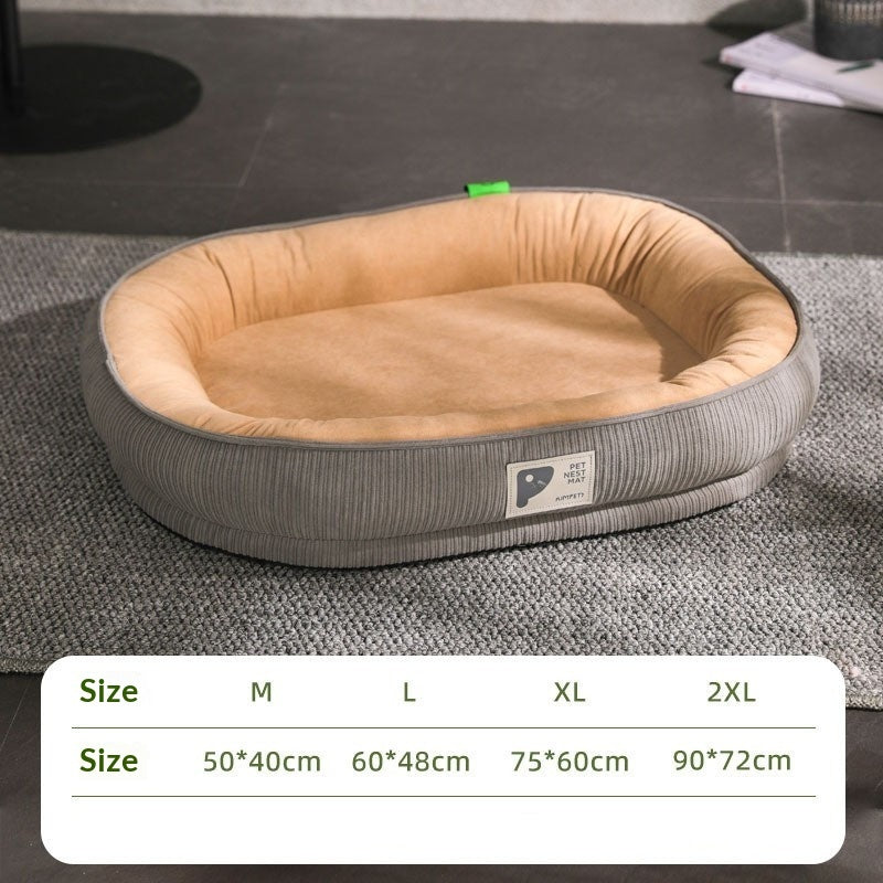 Oval Plush Bed For Cats And Dogs To Keep Warm In Fall And Winter