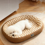 Oval Plush Bed For Cats And Dogs To Keep Warm In Fall And Winter