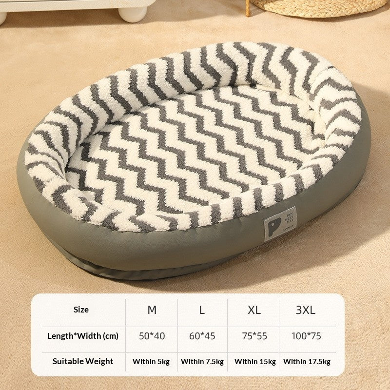 Oval Plush Bed For Cats And Dogs To Keep Warm In Fall And Winter