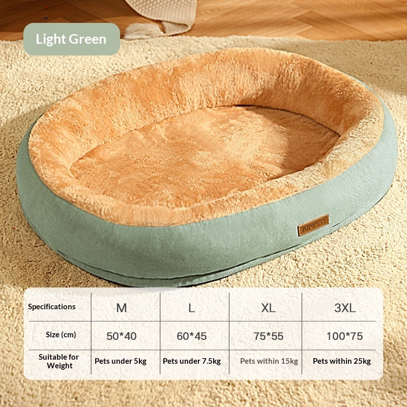 Oval Plush Bed For Cats And Dogs To Keep Warm In Fall And Winter